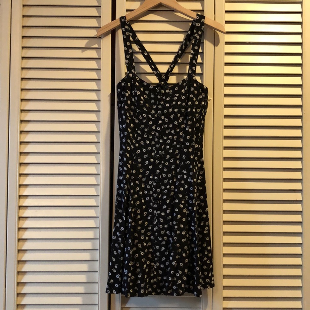 Black Print Flowy Dress